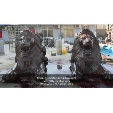 Huge metal animal statue bronze big lions sculpture